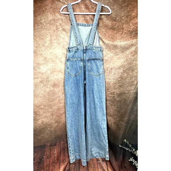Wide Leg Denim Loose Jumper One Piece We Wore What Bib Overalls size 26 - Picture 10 of 13